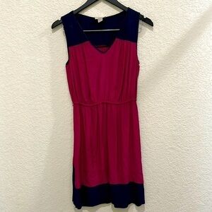 Loft Dress in Maroon and Navy in Size XS